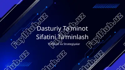dasturiy ta'minot sifatini ta'minlash — PPTX