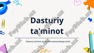 dasturiy ta'minot arxitektura elementlariga kirish — PPTX