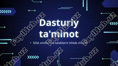 sifat omillari va talablarni ishlab chiqish — PPTX
