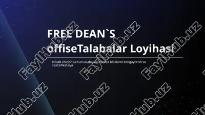ishlab chiqish uchun talabalar tizimida bloklarni kengaytirish va spetsifikatsiya — PPTX