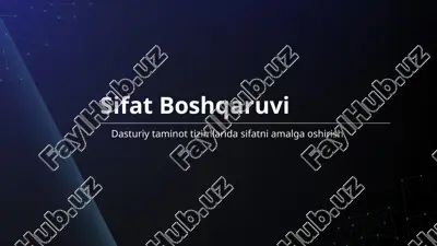 dasturiy taminot tizimlarida sifatni amalga oshirish — PPTX