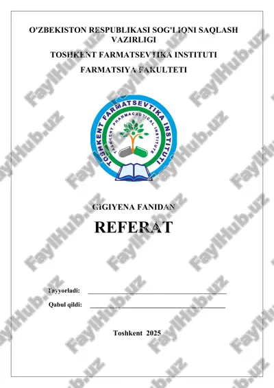ishchi organlarga shovqin, tebranishning ta'siri. referat 9 bet. — DOC