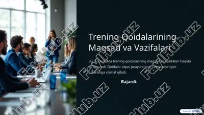 trening qoidalarining maqsad va vazifalari — PPTX
