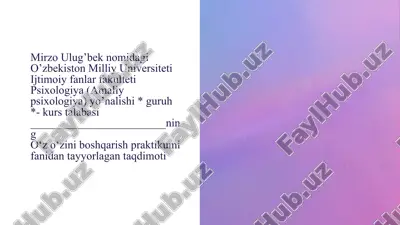 psixik faoliyatning psixologik regulyatsiyasi — PPTX
