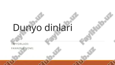 dunyo dinlari — PPTX