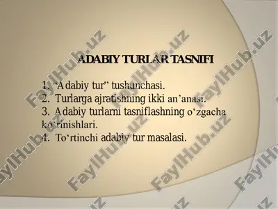 adabiy turlar tasnifi — PDF