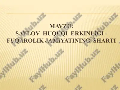 saylov  huquqi  erkinligi - fuqarolik jamiyatining  sharti — PPTX