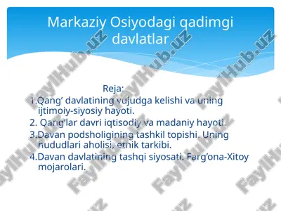 markaziy osiyodagi qadimgi davlatlar — PPTX