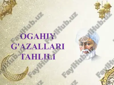 ogahiy g'azallari tahlili — PPTX