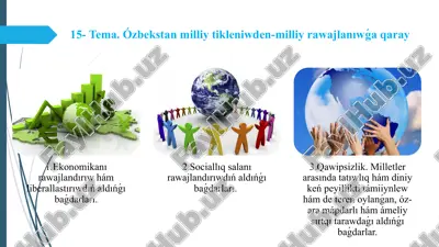 ózbekstan milliy tikleniwden-milliy rawajlanıwǵa qaray — PPTX
