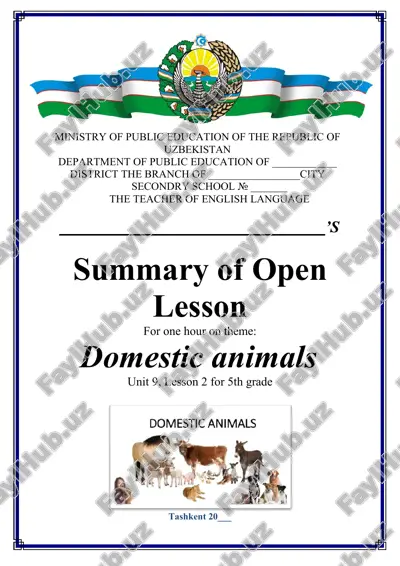 ingliz tili ochiq dars — DOCX