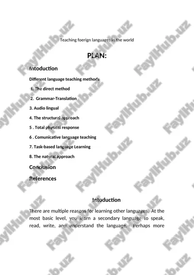teaching foerign languages in the world — DOC