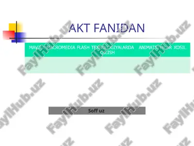 mavzu: macromedia flash texnologiyalarda   animatsiyalar xosil qilish — PPT