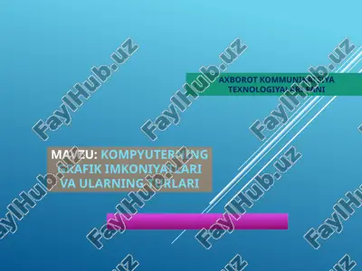 kompyuterning grafik imkoniyatlari va ularning turlari — PPTX