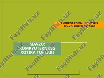 kompyuterning xotira turlari — PPTX