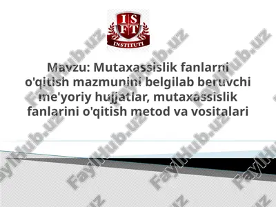 ta'lim metodlari va vositalari — PPTX