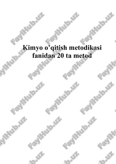 kimyo o’qitish metodikasi — DOCX