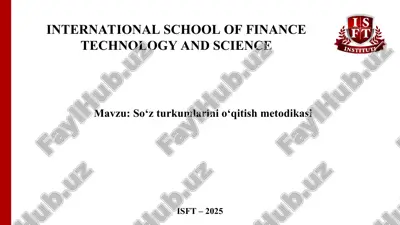 so‘z turkumlarini o‘qitish metodikasi — PPT