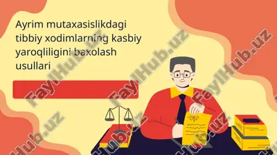 kasbiy yaroqlilikni baholash usullari — PPTX