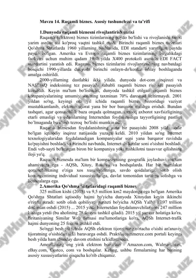 raqamli biznes — DOCX