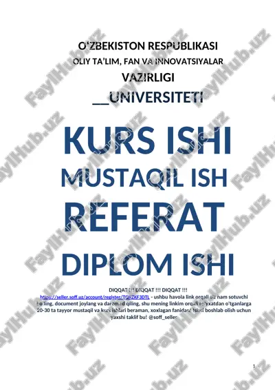 kreditning mohiyati va moliya tizimidagi roli — DOCX