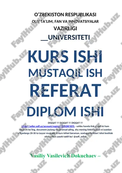tuproqshunoslik va tuproqlar geografiyasi asoschisi — DOCX