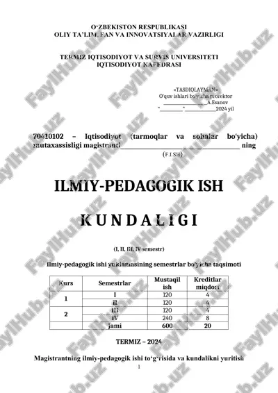 o‘zbekiston respublikasi oliy ta’lim, fan va innovatsiyalar vazirligi — DOCX