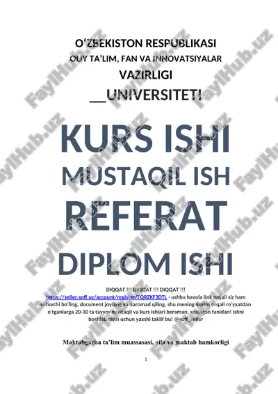 maktabgacha ta’lim muassasasi, oila va maktab hamkorligi — DOCX