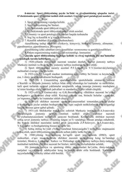 sport tibbiyoti — DOCX