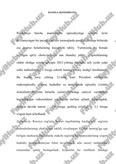 rassiya iqtisodiyoti — DOCX