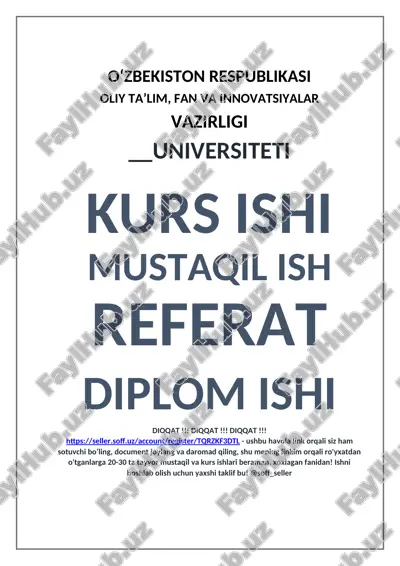 neft mahsulotlarini avtomatlashtirish ma'lumotlar bazasi — DOCX