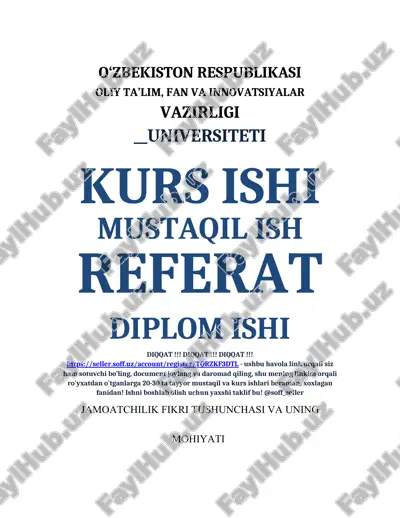 jamoatchilik fikrining tarixi — DOCX