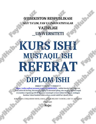 kirish va chiqarish moslamalari — DOCX