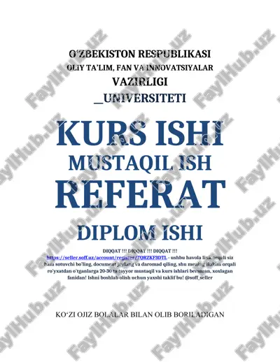 koʻzi ojiz bolalar bilan olib boriladigan logopedik ishlarning oʻziga xos xususiyatlari — DOCX