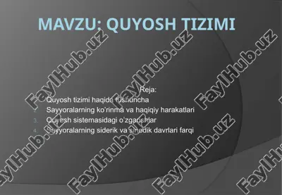 quyosh tizimi — PPTX