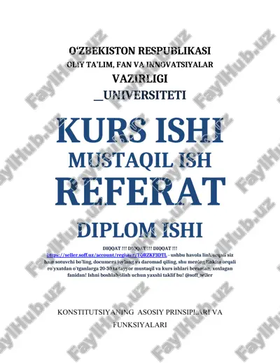 konstitutsiyaning asosiy prinsiplari va funksiyalari — DOCX