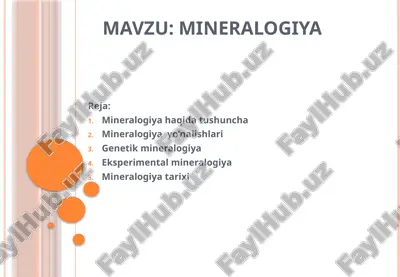 mineralogiya — PPTX
