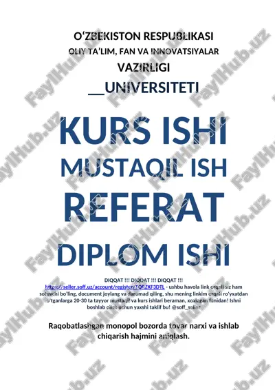 ishlab chiqarish hajmini aniqlash referati — DOCX