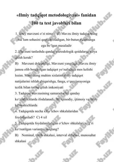 ilmiy tadqiqot metodologiyasi — DOCX