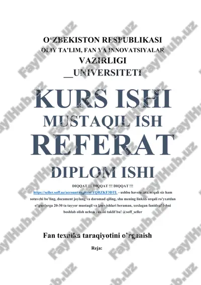 fan texnika taraqiyotini o’rganish — DOCX