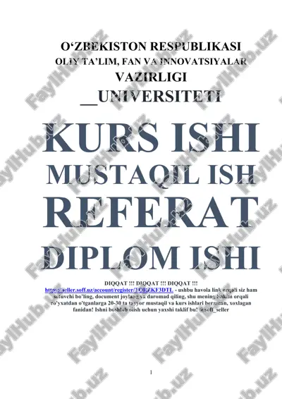 avtomobil modelini loyihalash va modellashtirish — DOCX