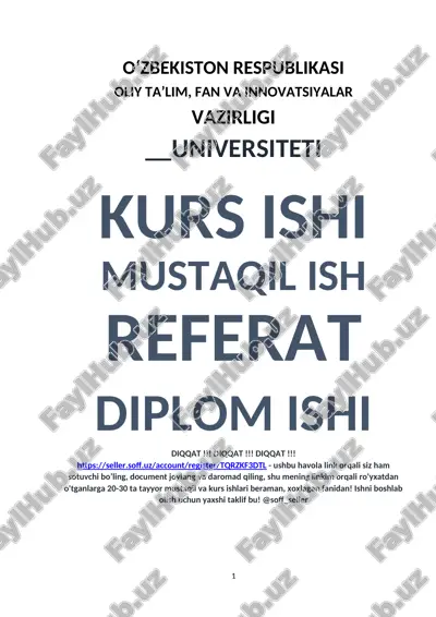 samolyot modelini loyihalash va modellashtirish — DOCX