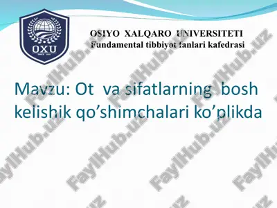 osiyo xalqaro universiteti fundamental tibbiyot fanlari kafedrasi — PPT