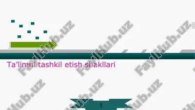 ta’limni tashkil etish shakllari — PPT