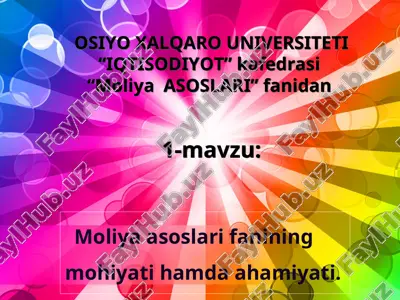 moliya asoslari — PPT