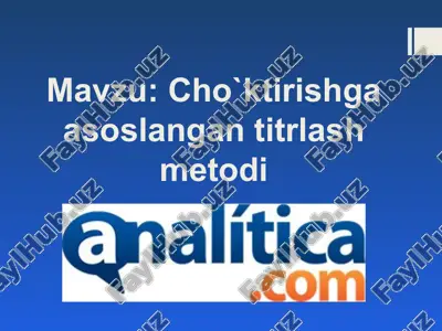cho`ktirishgа asoslangan titrlash metodi — PPT