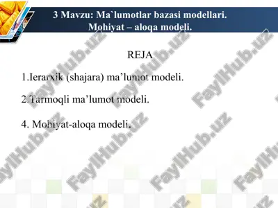 ma'lumotlar bazasi modellari — PPT