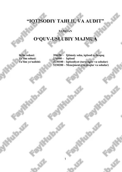 iqtisodiy tahlil va audit — DOCX