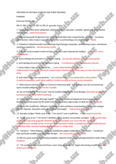 methods of natural sciences and their teaching — DOCX