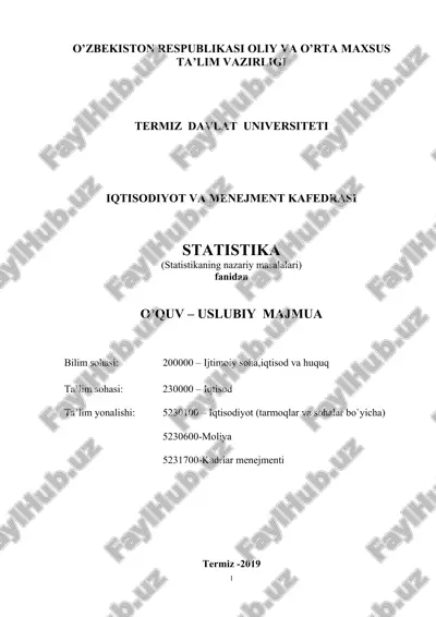 o’zbekiston respublikasi oliy va o’rta maxsus ta’lim vazirligi — DOCX